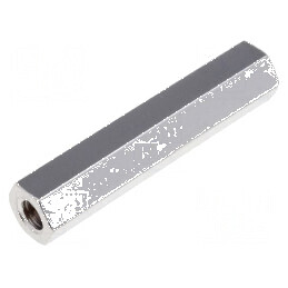 Piuliță distanțieră filetată 25mm M3 din alamă nichelată | Electronic-mag.ro | Componente Electronice