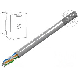 Cablu U/UTP 5e 4x2x24AWG litat CCA PVC gri 305m, Øcablu 5,2mm | Electronic-mag.ro | Componente Electronice