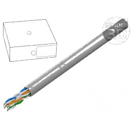 Cablu U/UTP 5e 4x2x24AWG CCA PVC gri 100m, Ø 5,2mm | Electronic-mag.ro | Componente Electronice