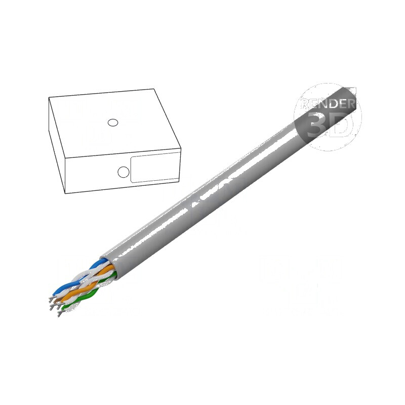 Cablu U/UTP 5e 4x2x24AWG CCA PVC gri 100m, Ø 5,2mm | Electronic-mag.ro | Componente Electronice Cablu U/UTP 5e 4x2x24AWG CCA PVC gri 100m, Ø 5,2mm | Electronic-mag.ro | Componente Electronice