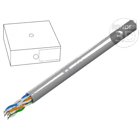 Cablu U/UTP 5e 4x2x24AWG CCA PVC gri 100m, Ø 5,2mm | Electronic-mag.ro | Componente Electronice