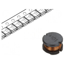 Inductor SMD 100uH 720mA ±10% Q: 12 Ø: 8mm H: 5mm 450mΩ pentru circuite electronice | Electronic-mag.ro | Componente Electronice