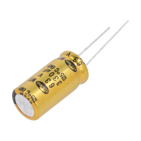 Condensator electrolitic THT 330uF 63VDC Ø12,5x25mm ±20% pentru circuite electrice | Electronic-mag.ro | Componente Electronice
