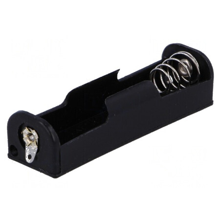 Suport pentru baterii AA, R6 cu 1 ureche pentru lipire - negru | Electronic-mag.ro | Componente Electronice