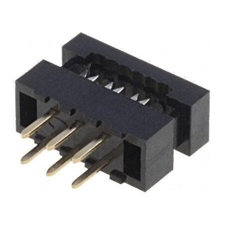 Conector IDC adaptori PIN 6 THT pentru cablu bandă 1mm - set de 10 bucăți | Electronic-mag.ro | Componente Electronice