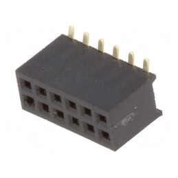 Conector şiruri pini soclu mamă 12 PIN 1,27mm SMT 2x6 drept | Electronic-mag.ro | Componente Electronice