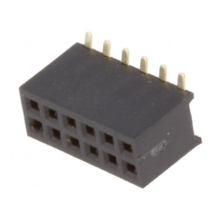 Conector şiruri pini soclu mamă 12 PIN 1,27mm SMT 2x6 drept | Electronic-mag.ro | Componente Electronice