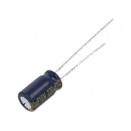 Condensator electrolitic low ESR THT 220uF 10V 6.3mm x 11.2mm | Electronic-mag.ro | Componente Electronice