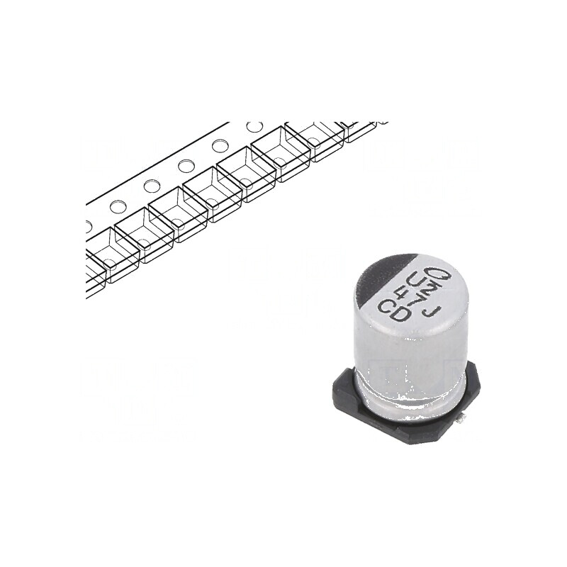 Condensator electrolitic low ESR SMD 47uF 63VDC Ø8x10mm ±20% - Componentă electronică de calitate superioară | Electronic-mag.ro | Componente Electronice Condensator electrolitic low ESR SMD 47uF 63VDC Ø8x10mm ±20% - Componentă electronică de calitate superioară | Electronic-mag.ro | Componente Electronice