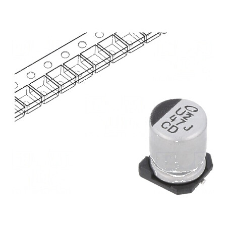 Condensator electrolitic low ESR SMD 47uF 63VDC Ø8x10mm ±20% - Componentă electronică de calitate superioară | Electronic-mag.ro | Componente Electronice