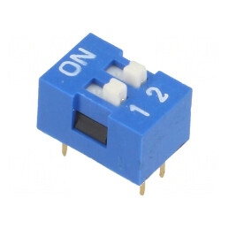 Comutator DIP-SWITCH 2 secţiuni ON-OFF 0,05A 12VDC | Electronic-mag.ro | Componente Electronice