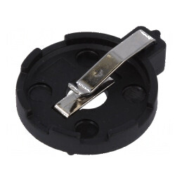 Soclu CR2032/ DL2032 pentru baterii, orizontal THT, înălțime 8,8mm, culoare neagră | Electronic-mag.ro | Componente Electronice