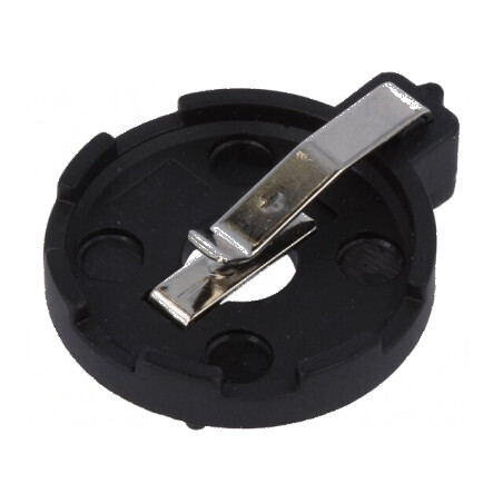 Soclu CR2032/ DL2032 pentru baterii, orizontal THT, înălțime 8,8mm, culoare neagră | Electronic-mag.ro | Componente Electronice