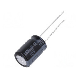 Condensator electrolitic low ESR THT 1500uF 10VDC Ø10x16mm - componentă electronică de calitate | Electronic-mag.ro | Componente Electronice