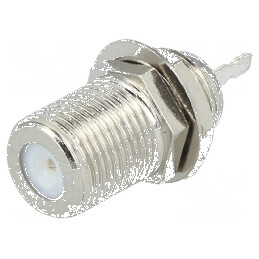Conector F soclu mamă drept pentru lipire - montare pe panou | Electronic-mag.ro | Componente Electronice