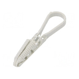 Clips tip curea Øbuclă 3-13mm W 4mm poliamidă gri deschis pentru fixare accesorii | Electronic-mag.ro | Componente Electronice