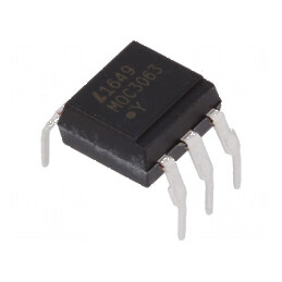 Optotriac 5kV Uieş, 600V, circuit de comutare în zero, DIP6, componentă electronică | Electronic-mag.ro | Componente Electronice