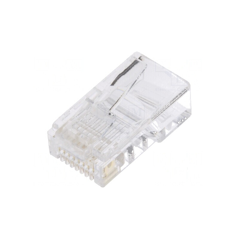 Conector RJ45 8p8c cu mufă PIN 8 pentru cablu IDC, crimpat | Electronic-mag.ro | Componente Electronice