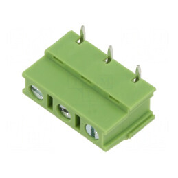 Regletă de conexiuni PCB 7,5mm cu 3 piste pentru montaj drept | Electronic-mag.ro | Componente Electronice