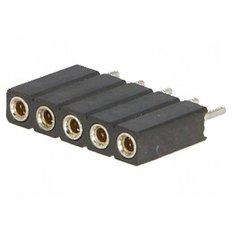 Conector şiruri pini soclu mamă 5 contacte întoarse THT | Electronic-mag.ro | Componente Electronice