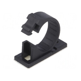Mâner autoadeziv cu filet 17mm din poliamidă neagră UL94V-2 pentru montaj ușor | Electronic-mag.ro | Componente Electronice