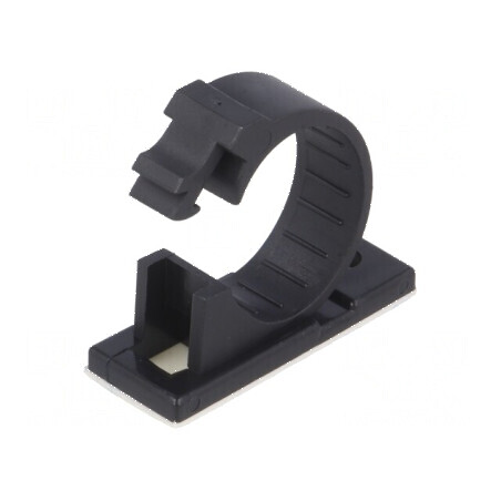 Mâner autoadeziv cu filet 17mm din poliamidă neagră UL94V-2 pentru montaj ușor | Electronic-mag.ro | Componente Electronice