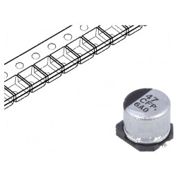 Condensator electrolitic SMD 47uF 16VDC low ESR Ø6,3x5,8mm | Electronic-mag.ro | Componente Electronice
