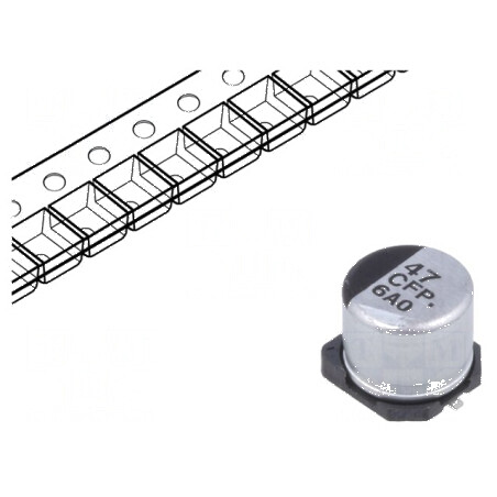 Condensator electrolitic SMD 47uF 16VDC low ESR Ø6,3x5,8mm | Electronic-mag.ro | Componente Electronice