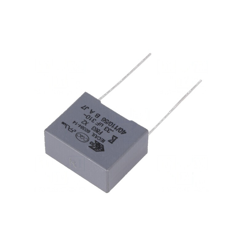 Condensator polipropilenă X2 F863 0,33uF 18x14,5x8,5mm pentru aplicații electrice | Electronic-mag.ro | Componente Electronice Condensator polipropilenă X2 F863 0,33uF 18x14,5x8,5mm pentru aplicații electrice | Electronic-mag.ro | Componente Electronice