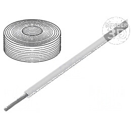 Cablu SiF 1x0,5mm2 litat Cu LSZH, silicon alb, rezistent la temperaturi între -60 și 180°C, 100m | Electronic-mag.ro | Componente Electronice