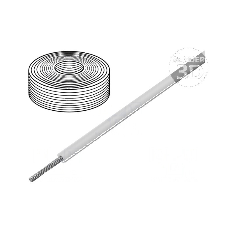 Cablu SiF 1x0,5mm2 litat Cu LSZH, silicon alb, rezistent la temperaturi între -60 și 180°C, 100m | Electronic-mag.ro | Componente Electronice