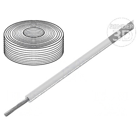 Cablu SiF 1x0,5mm2 litat Cu LSZH, silicon alb, rezistent la temperaturi între -60 și 180°C, 100m | Electronic-mag.ro | Componente Electronice