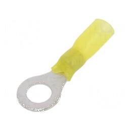 Vârf inelar M8 Ø 8,4mm pentru cablu galben, 4÷6mm², crimpat, rezistent la 150°C | Electronic-mag.ro | Componente Electronice