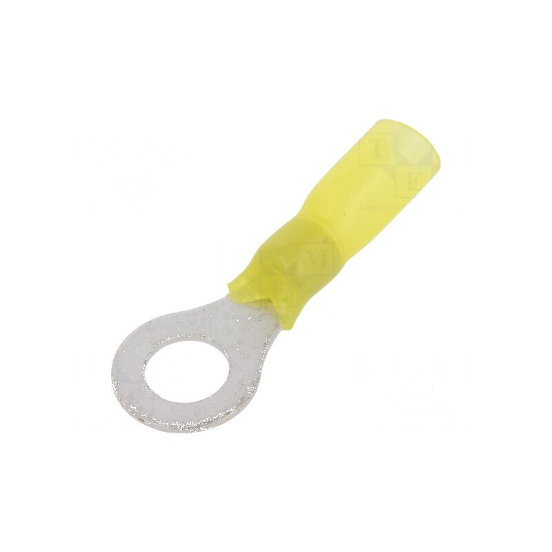 Vârf inelar M8 Ø 8,4mm pentru cablu galben, 4÷6mm², crimpat, rezistent la 150°C | Electronic-mag.ro | Componente Electronice