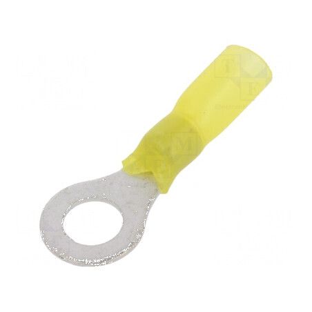Vârf inelar M8 Ø 8,4mm pentru cablu galben, 4÷6mm², crimpat, rezistent la 150°C | Electronic-mag.ro | Componente Electronice