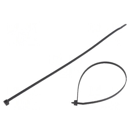 Colier de strângere poliamidă neagră 300mm x 4,6mm 225N | Electronic-mag.ro | Componente Electronice