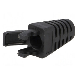 Protecție mufă RJ45 6mm neagră pentru cabluri de rețea | Electronic-mag.ro | Componente Electronice