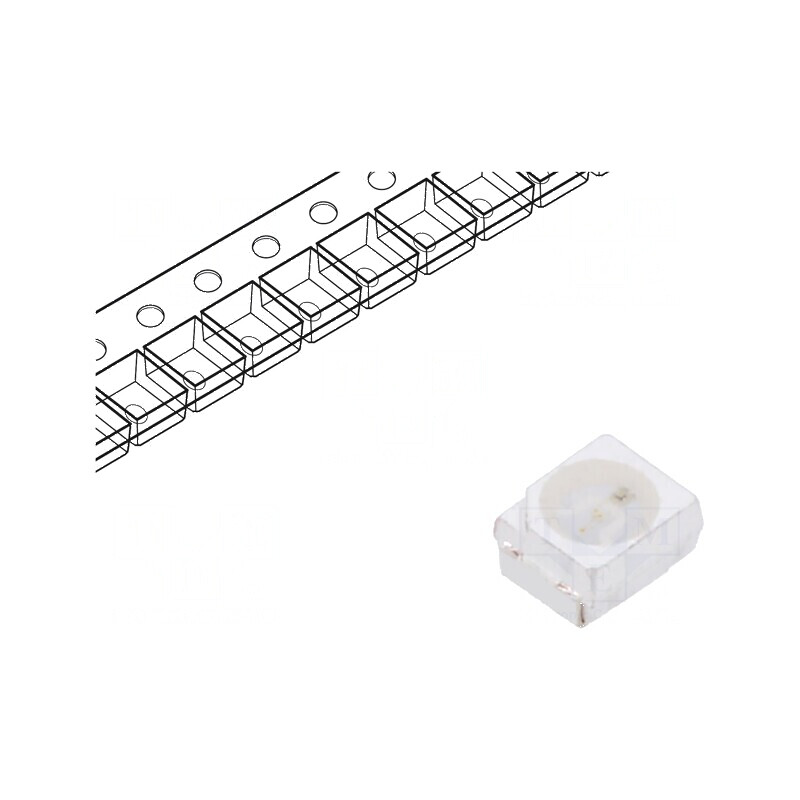 LED SMD 3528 PLCC2 Albastru 150-220mcd 3,5x2,8x1,7mm 120° - Lampa cu Diodă Emitentă de Lumină | Electronic-mag.ro | Componente Electronice