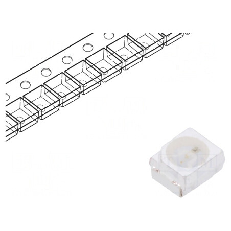 LED SMD 3528 PLCC2 Albastru 150-220mcd 3,5x2,8x1,7mm 120° - Lampa cu Diodă Emitentă de Lumină | Electronic-mag.ro | Componente Electronice