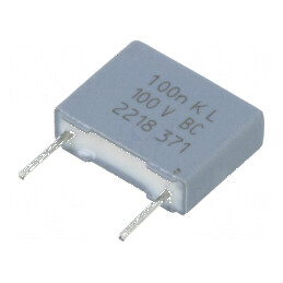 Condensator poliester 100nF 63VAC 100VDC 7,62mm ±10% THT - componentă electronică | Electronic-mag.ro | Componente Electronice