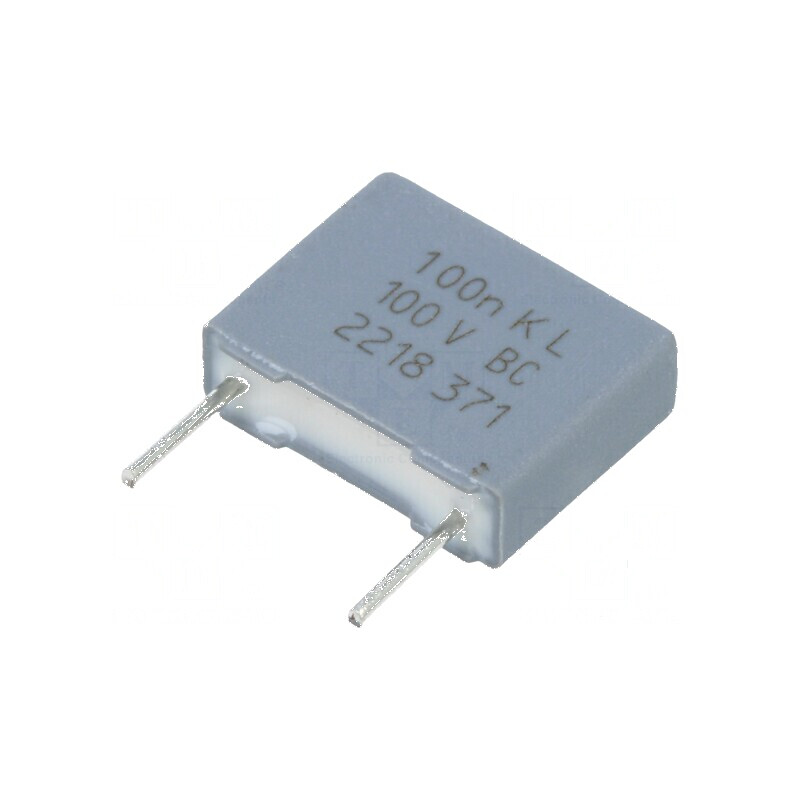 Condensator poliester 100nF 63VAC 100VDC 7,62mm ±10% THT - componentă electronică | Electronic-mag.ro | Componente Electronice