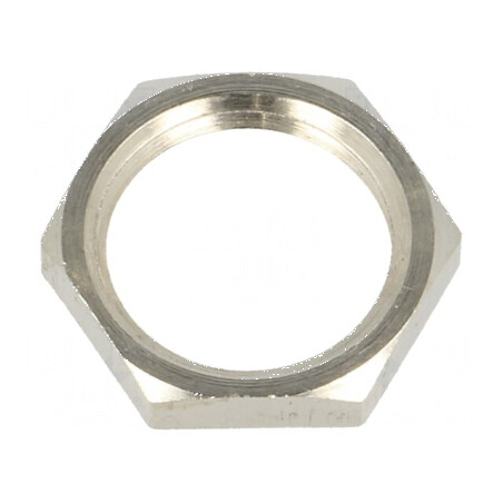 Piuliță PG7 din alamă nichelată 15mm cu filet PG | Electronic-mag.ro | Componente Electronice