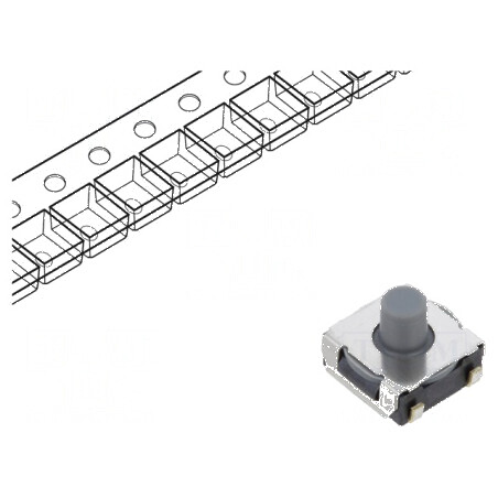Microîntrerupător TACT SPST-NO 0,05A/24VDC SMT - Pozitie 2 fără contact | Electronic-mag.ro | Componente Electronice