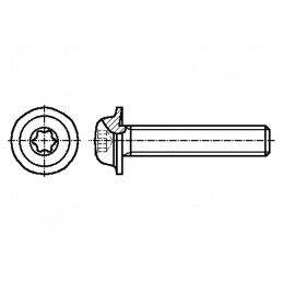 Şurub cu flanşă M6x16 Torx TX30 din oţel zincat | Electronic-mag.ro | Componente Electronice