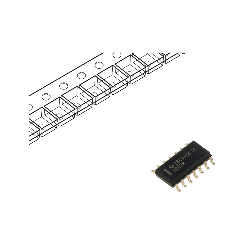 CI digital NOR cu 4 intrări și 2 ieșiri CMOS SMD SO14 2÷6VDC HC | Electronic-mag.ro | Componente Electronice