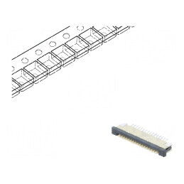 Conector FFC/FPC orizontal PIN 16 ZIF SMT cositorit 30mΩ - Componente electronice | Electronic-mag.ro | Componente Electronice