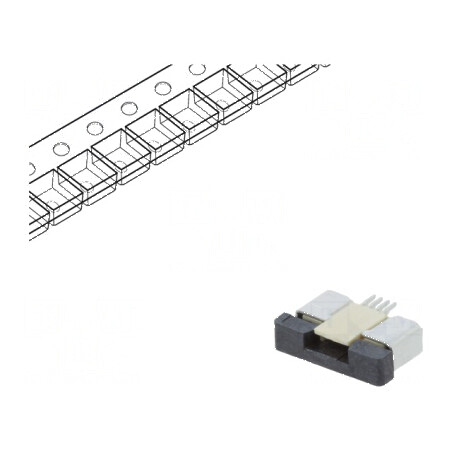 Conector FFC/FPC orizontal 4 PIN ZIF SMT 500mA cositorit | Electronic-mag.ro | Componente Electronice
