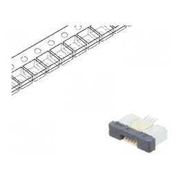 Conector FFC/FPC orizontal ZIF SMT 4 PIN 500mA cositorit | Electronic-mag.ro | Componente Electronice