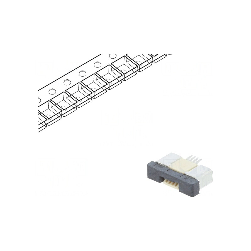 Conector FFC/FPC orizontal ZIF SMT 4 PIN 500mA cositorit | Electronic-mag.ro | Componente Electronice