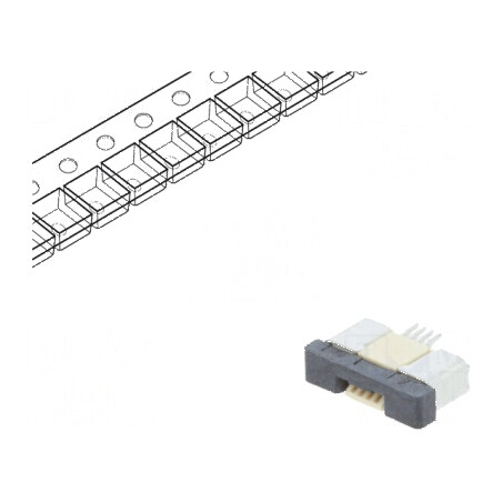 Conector FFC/FPC orizontal ZIF SMT 4 PIN 500mA cositorit | Electronic-mag.ro | Componente Electronice